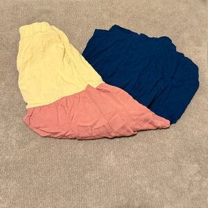 Torrid color block woven boho maxi skirt, elastic waist, pockets size 3